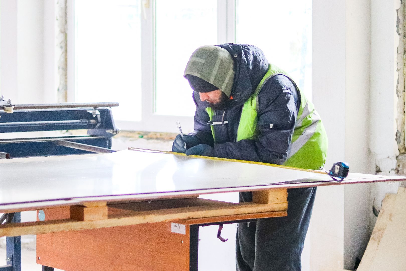 Клин, общество, строительство, ремонт школы, вертикалки,