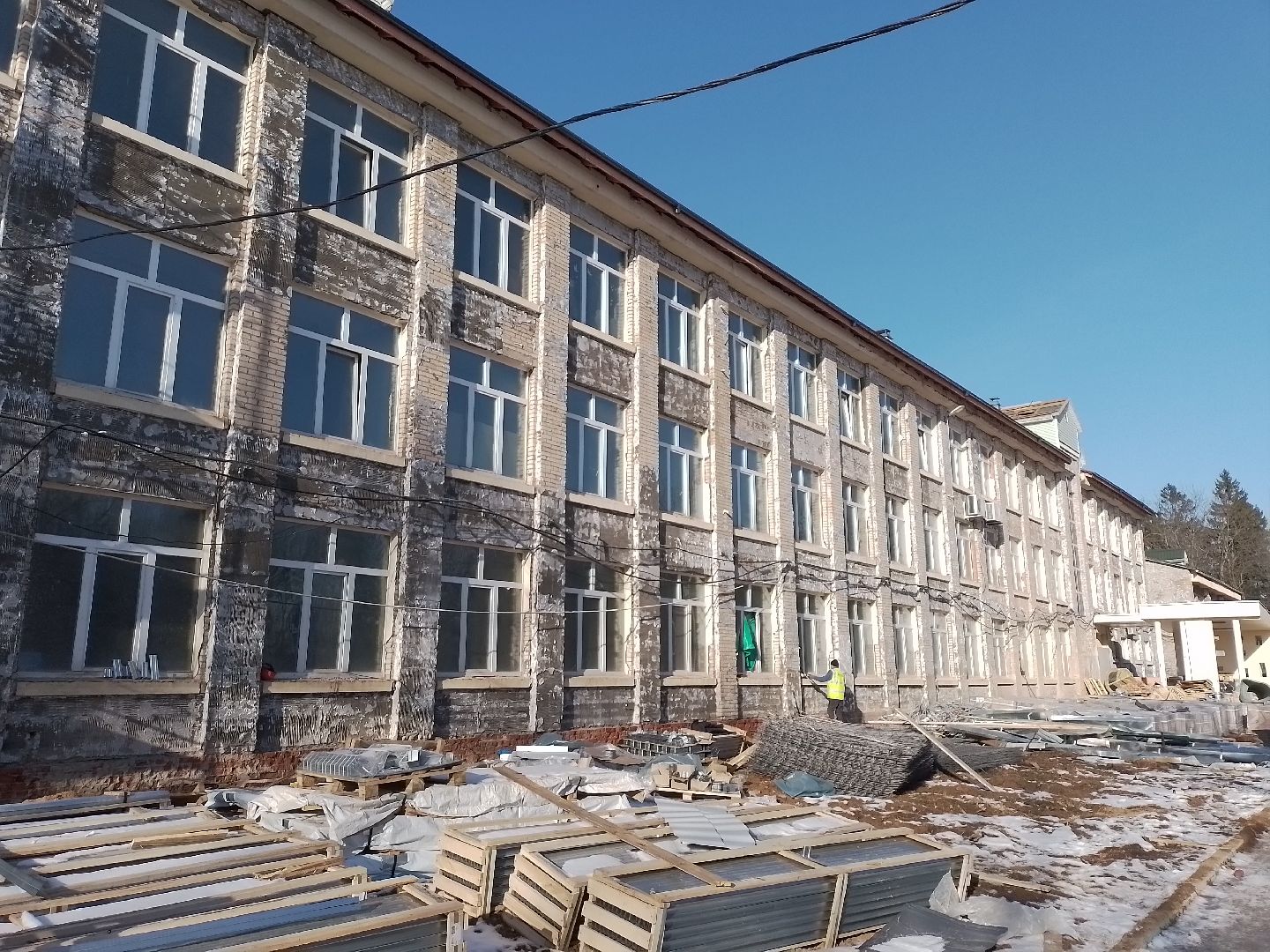 городской округ восход, школа, ремонт, утеплитель, фасад, вертикалки,