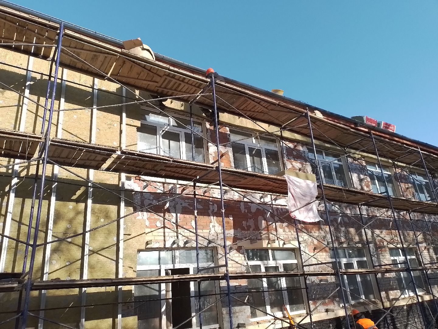 городской округ восход, школа, ремонт, утеплитель, фасад, вертикалки,