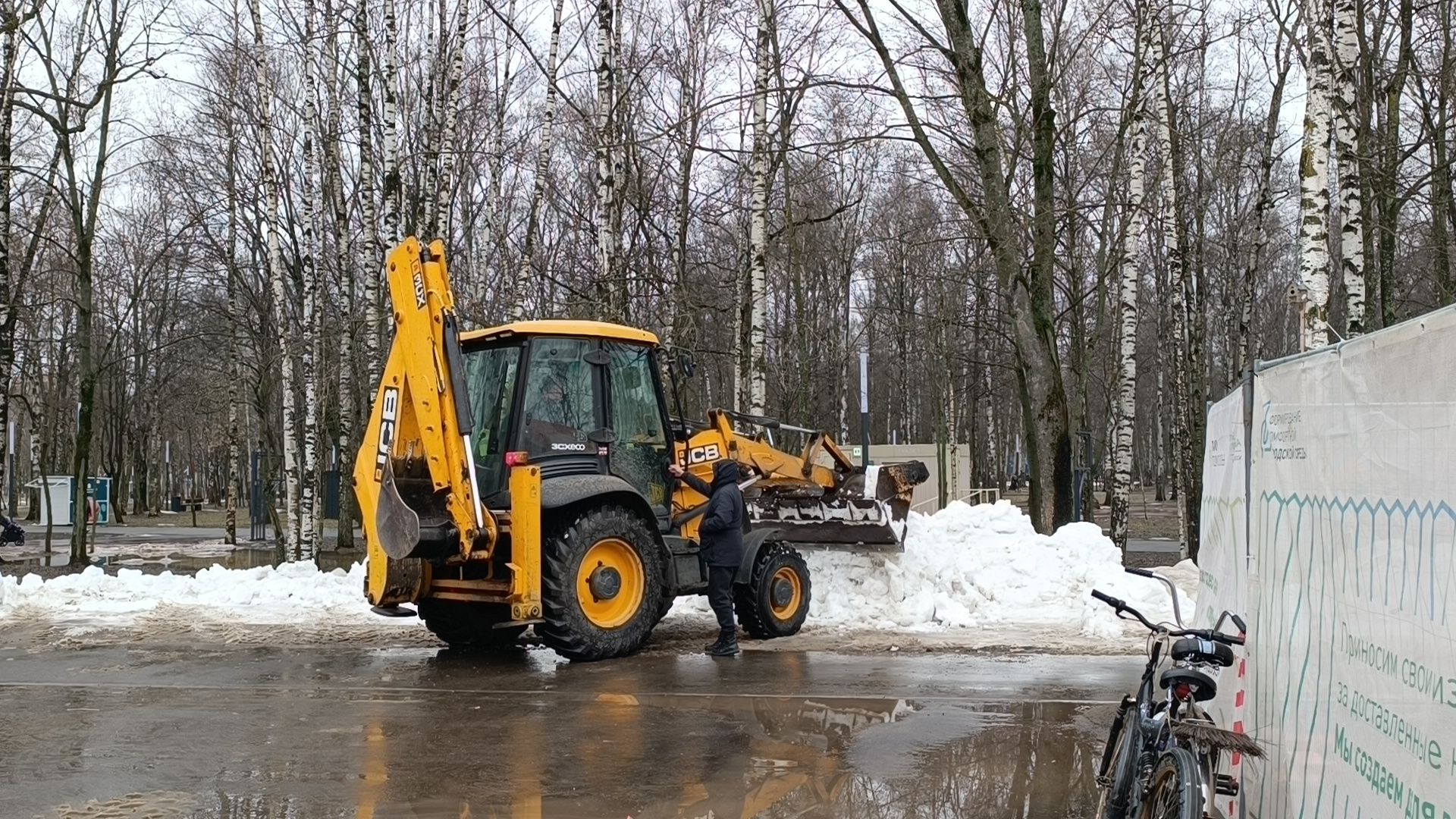 снег, парк, лобня,
