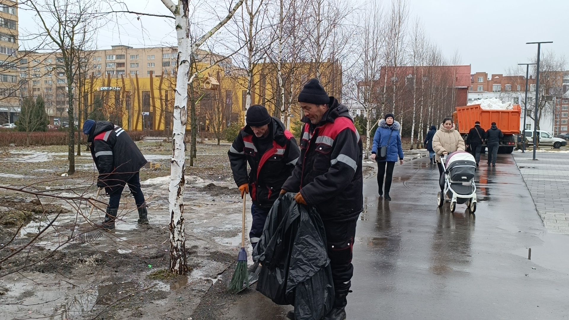 снег, парк, лобня,