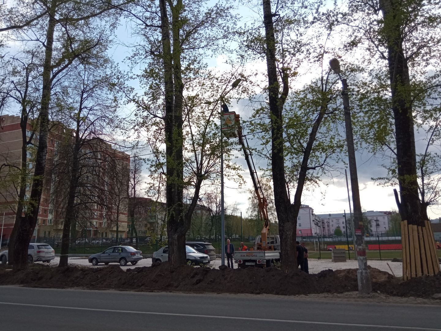 Павловский Посад, городской округ Павловский Посад, парк, Дубрава, тротуар, строительство