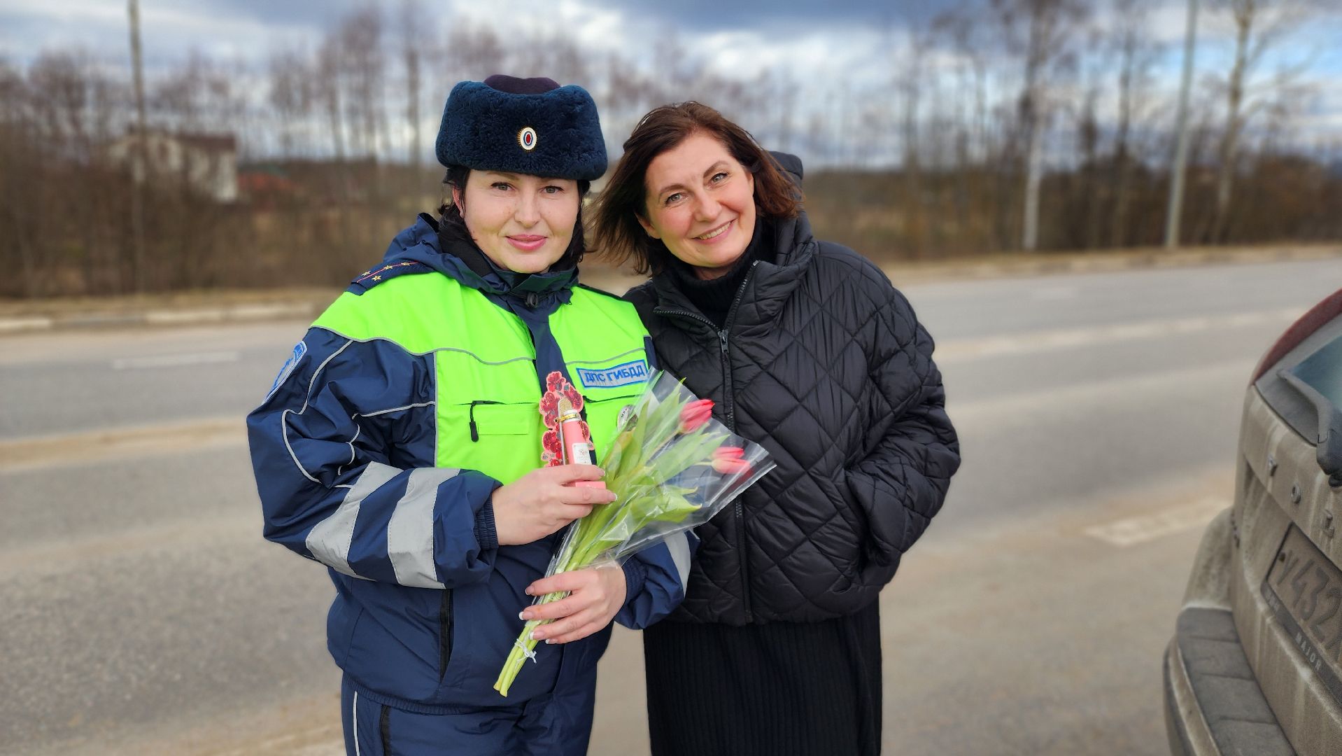 госавтоинспекция, Руза, автоледи, цветы для автоледи, Безопасность,гибдд,