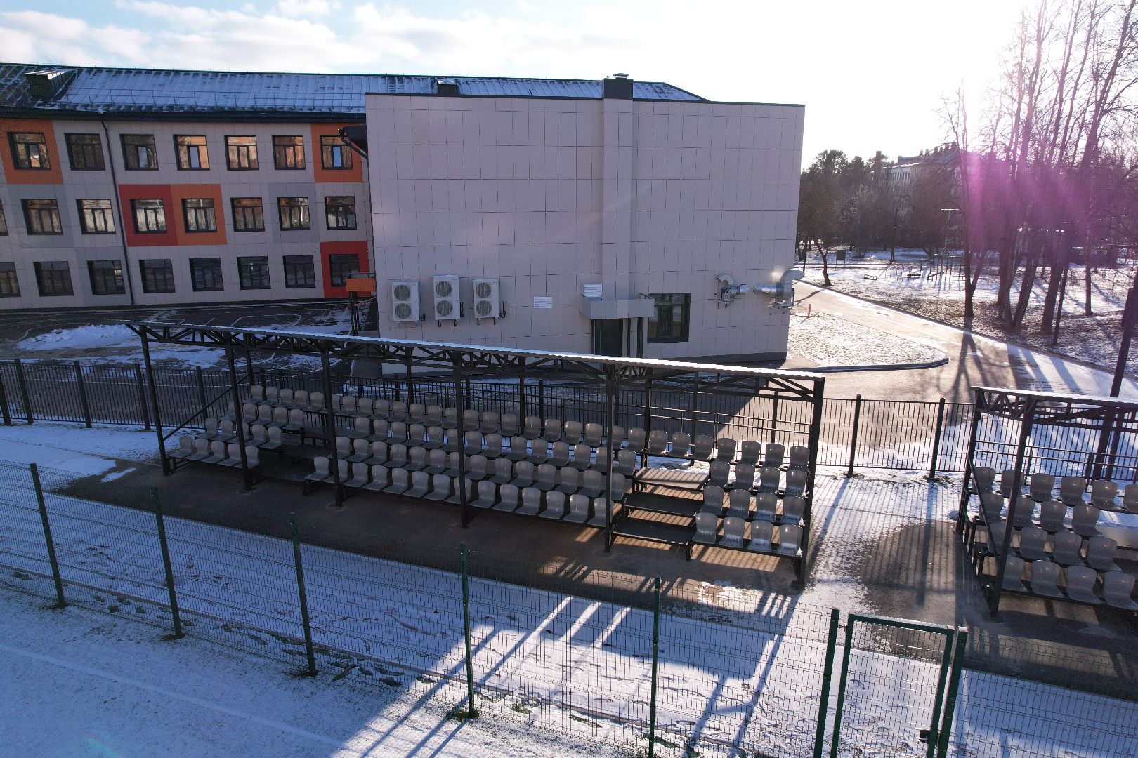 видео с коптера, Звенигород школа 2, капремонт школы,