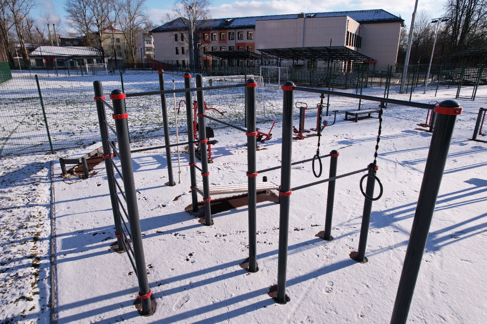 видео с коптера, Звенигород школа 2, капремонт школы,