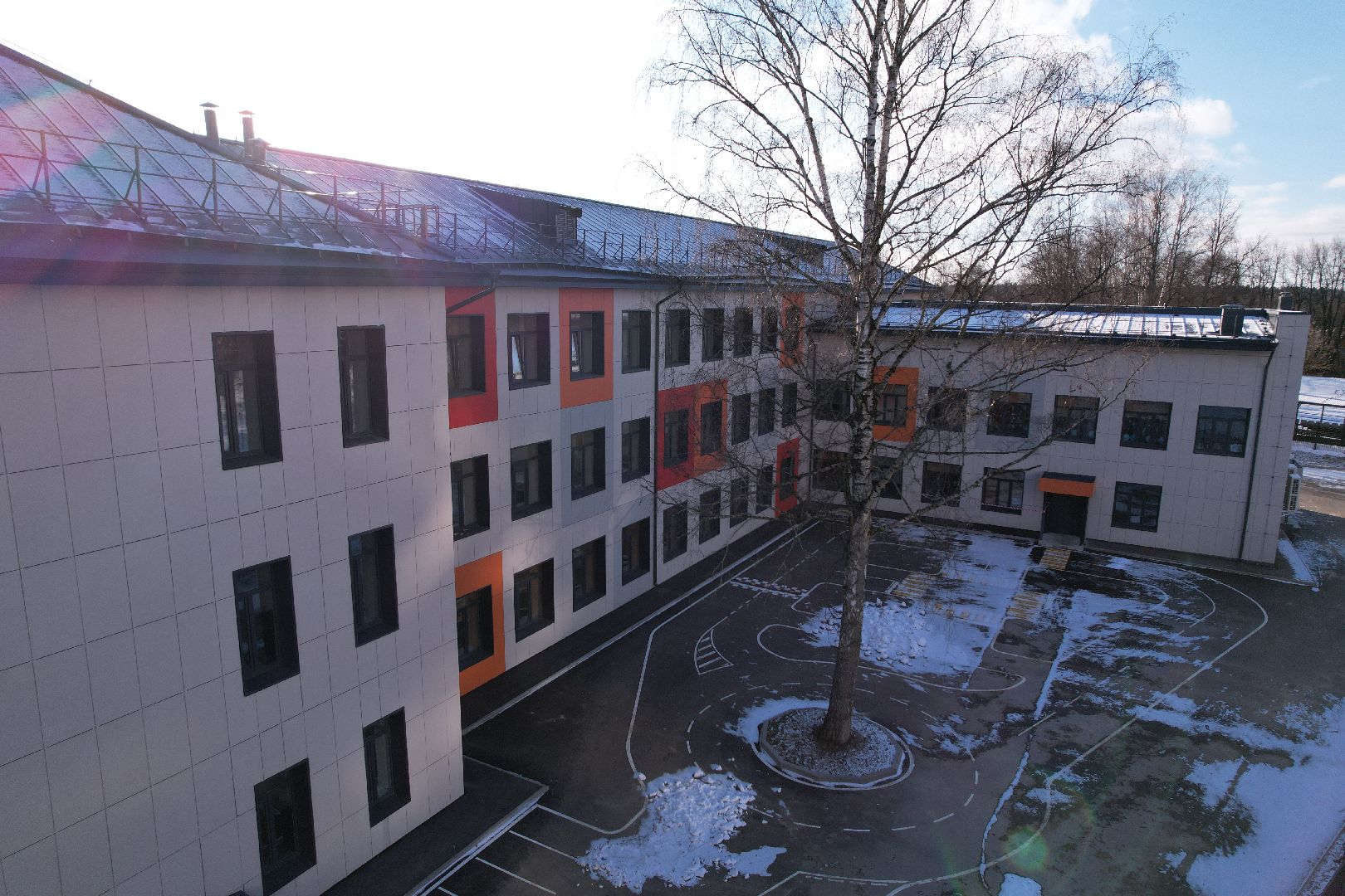 видео с коптера, Звенигород школа 2, капремонт школы,