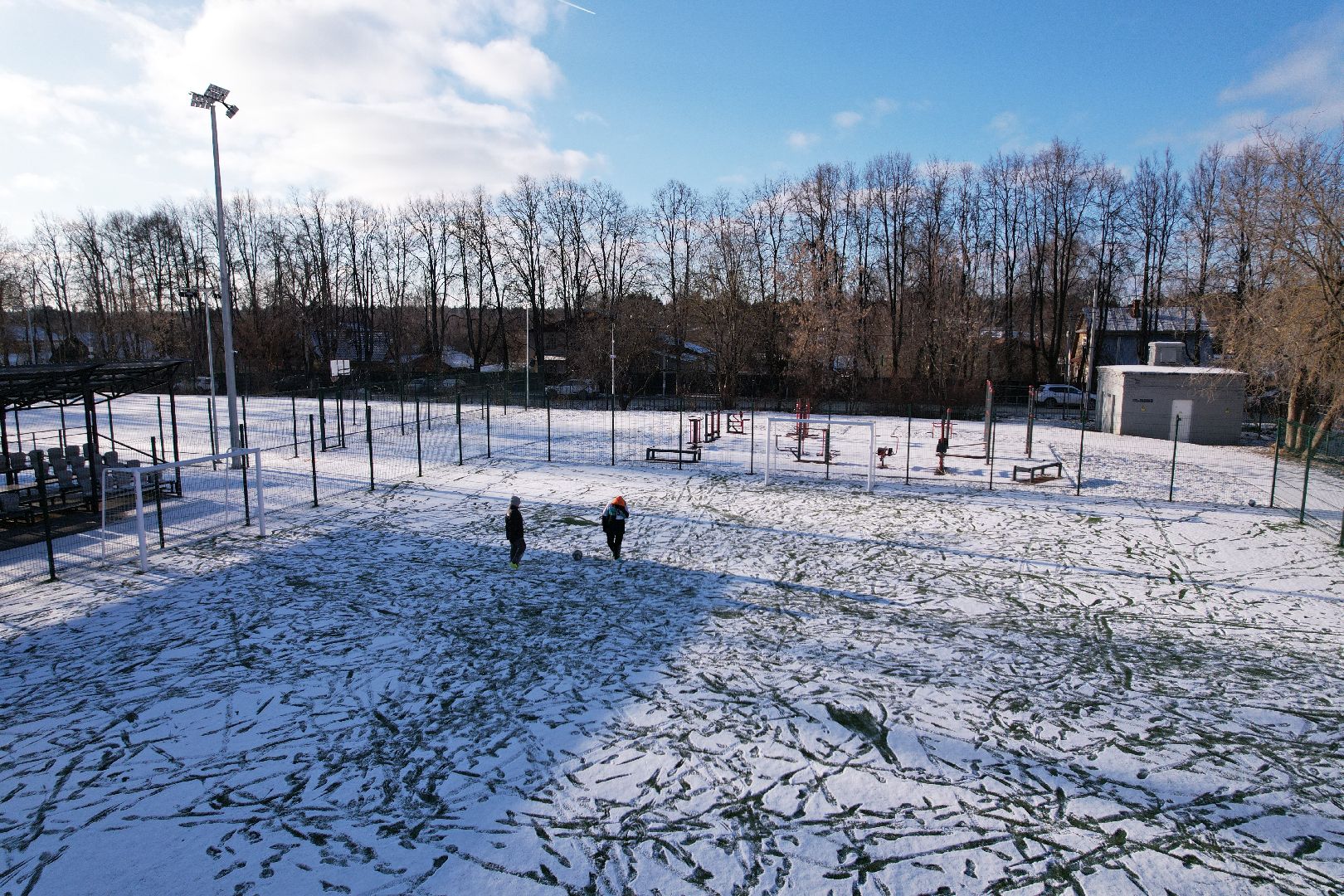 видео с коптера, Звенигород школа 2, капремонт школы,