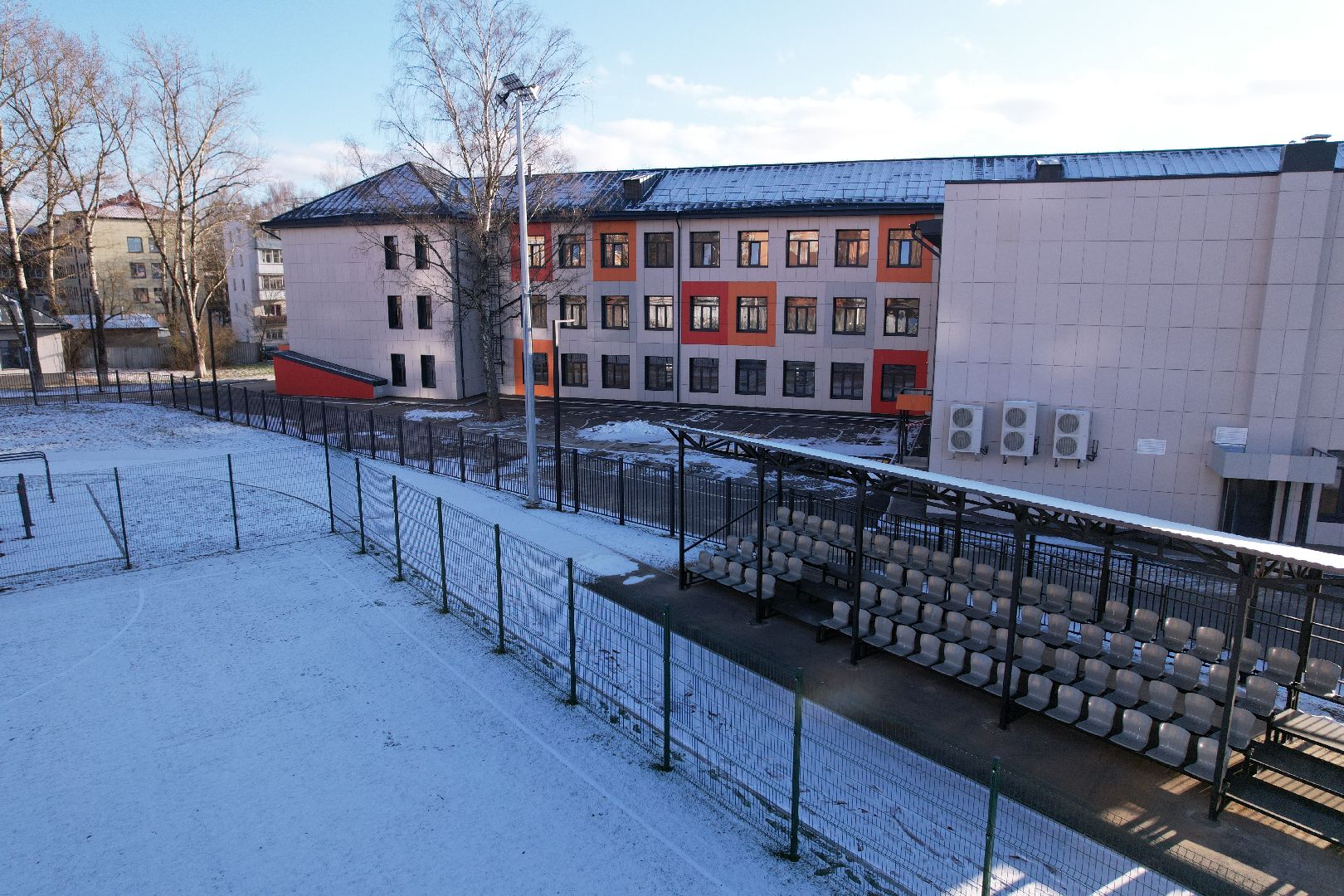 видео с коптера, Звенигород школа 2, капремонт школы,