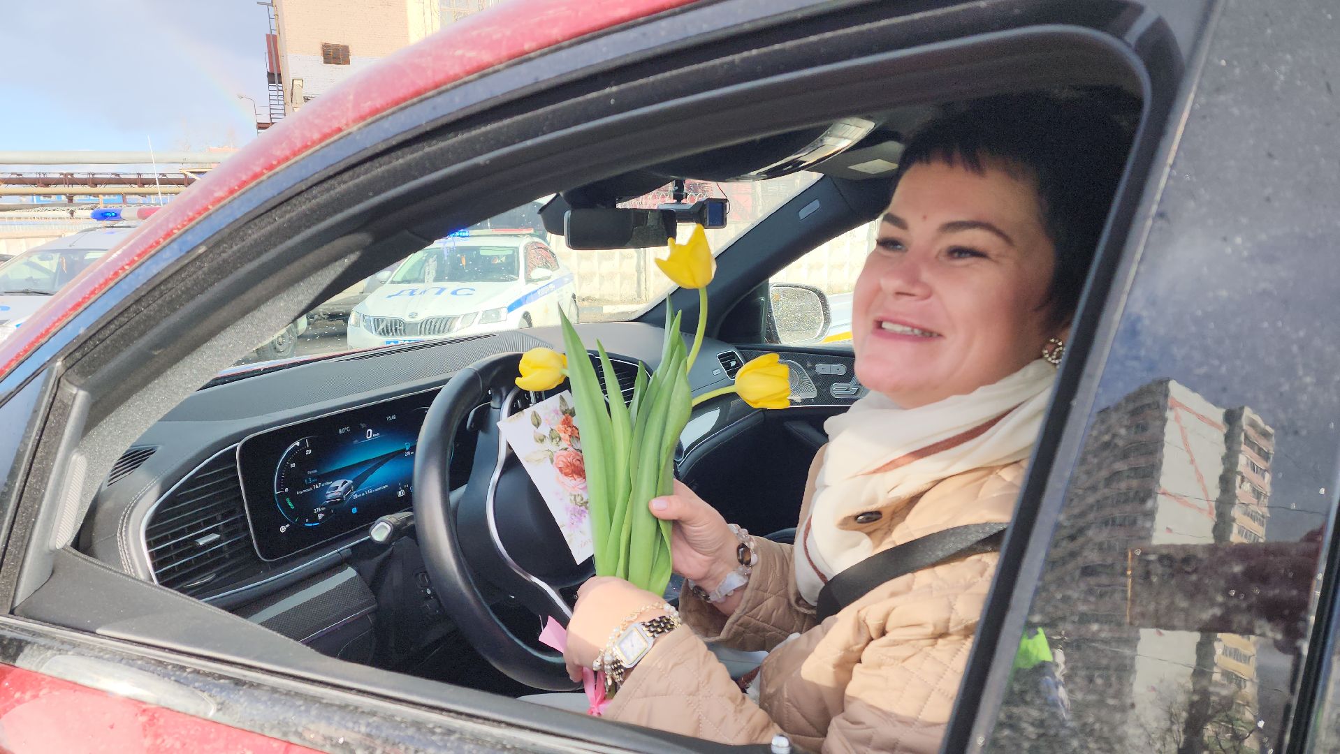 цветы для автоледи, Цветы, Лобня, госавтоинспекция,