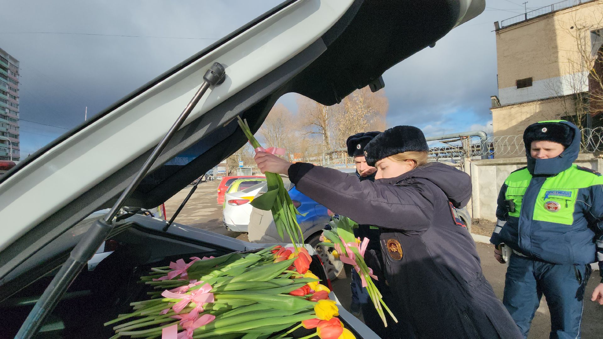 цветы для автоледи, Цветы, Лобня, госавтоинспекция,