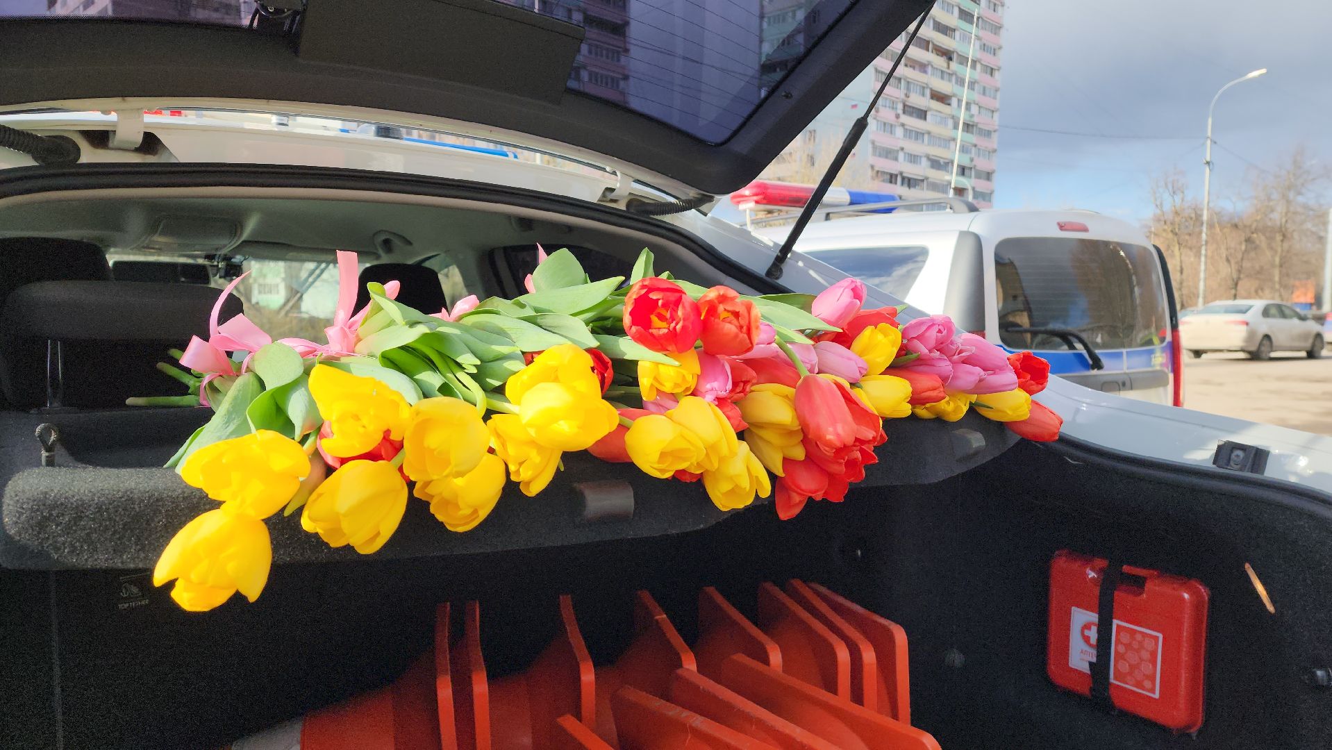 цветы для автоледи, Цветы, Лобня, госавтоинспекция,