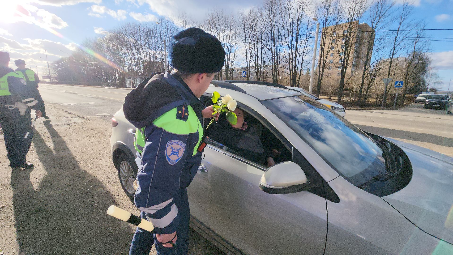 кашира, 8 марта, госавтоинспекция, транспорт, праздник, акция, цветы,