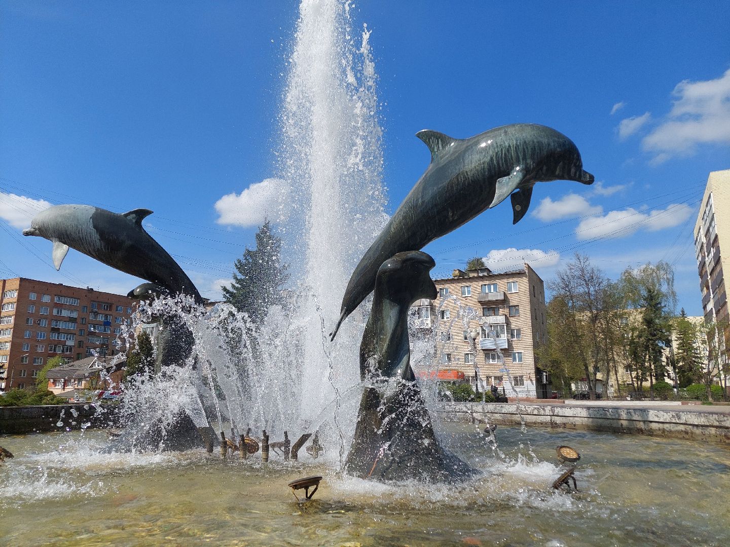 благоустройство, фонтан, Пущино