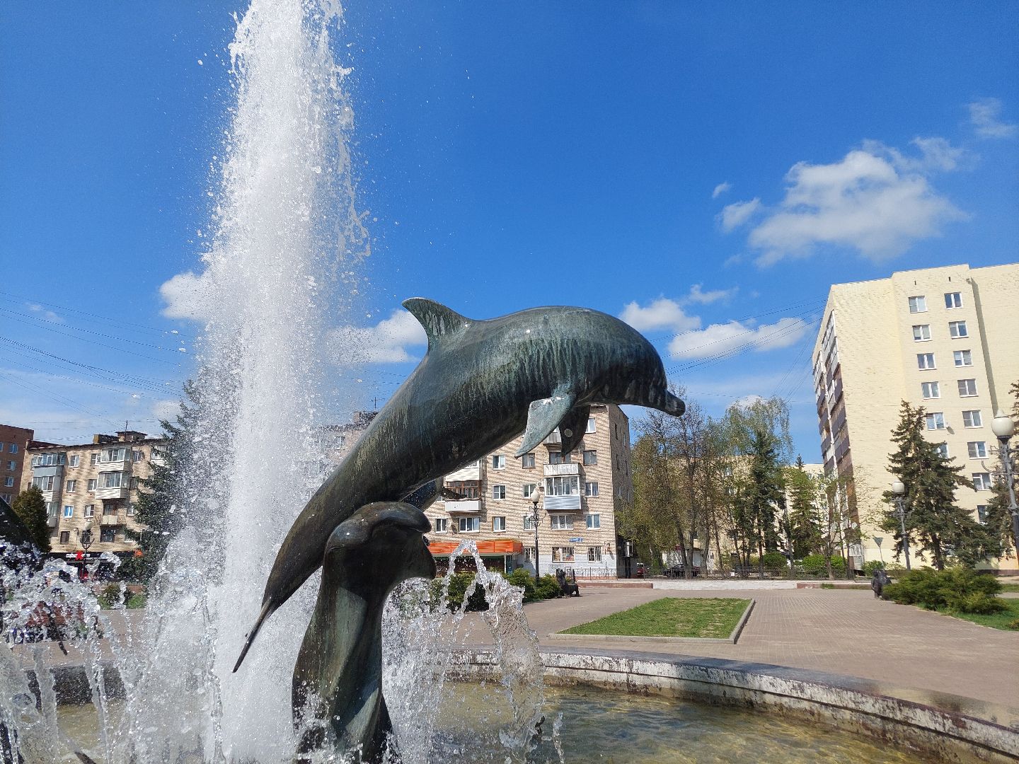 благоустройство, фонтан, Пущино