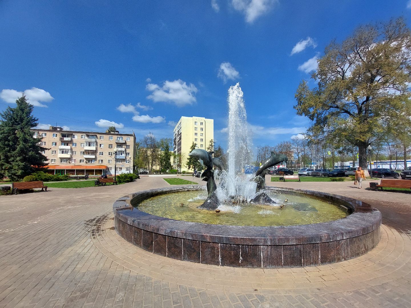 благоустройство, фонтан, Пущино