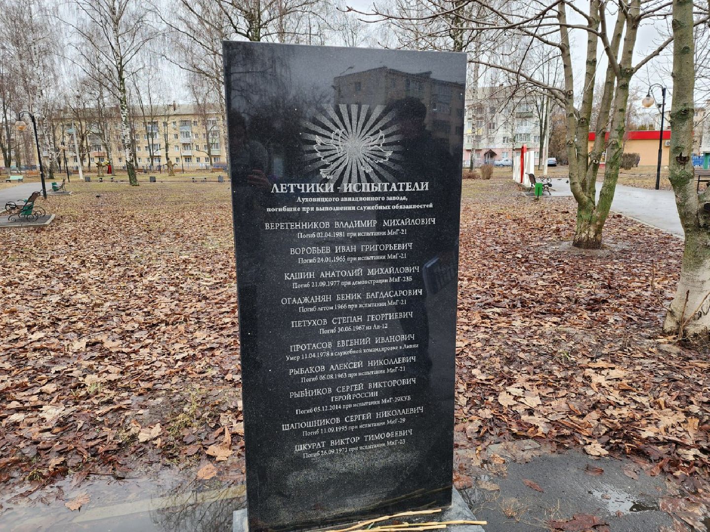 Лухоицы, памятник летчику,