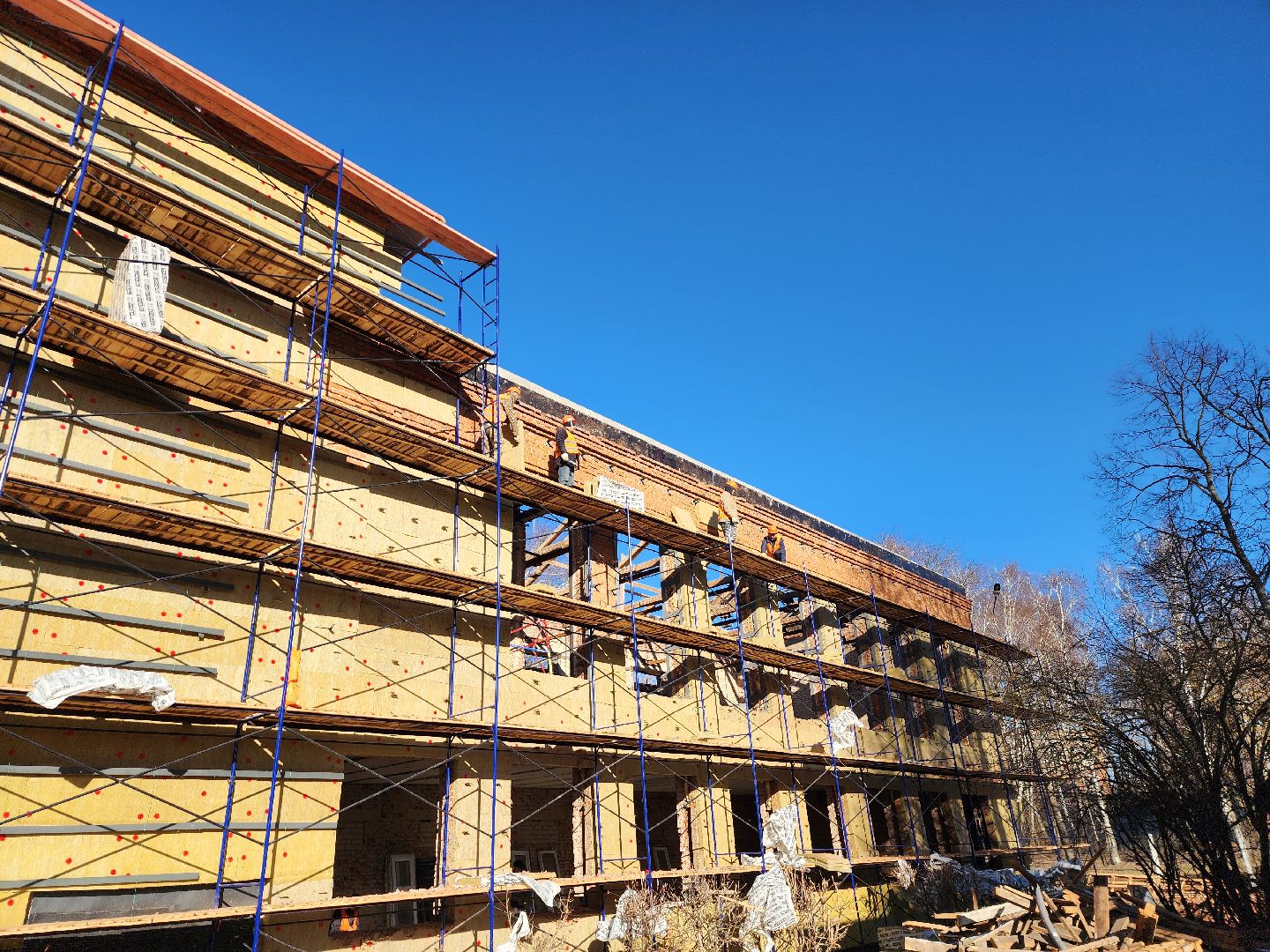 серпухов, капитальный ремонт школ, школа 6, утепление фасада школы,