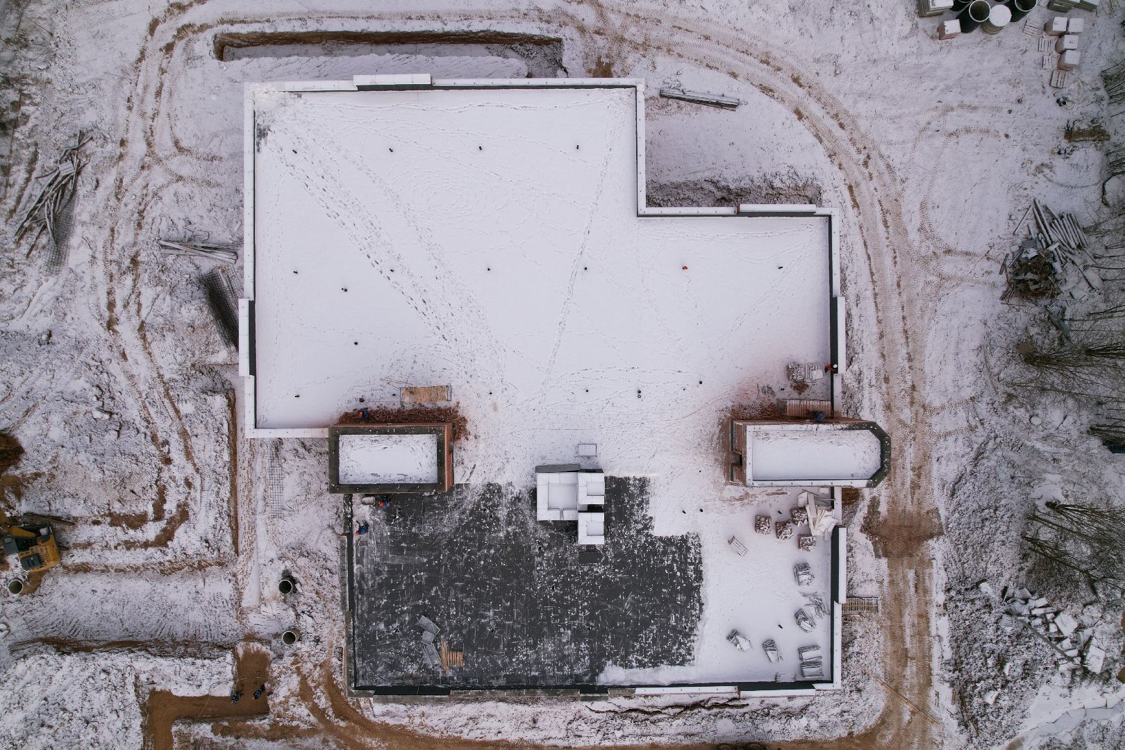 видео с коптера, жк малая истра, строительство детского сада,