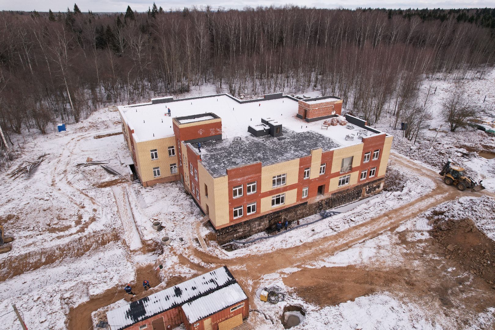 видео с коптера, жк малая истра, строительство детского сада,