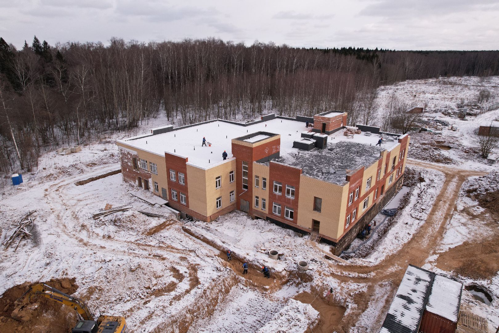 видео с коптера, жк малая истра, строительство детского сада,