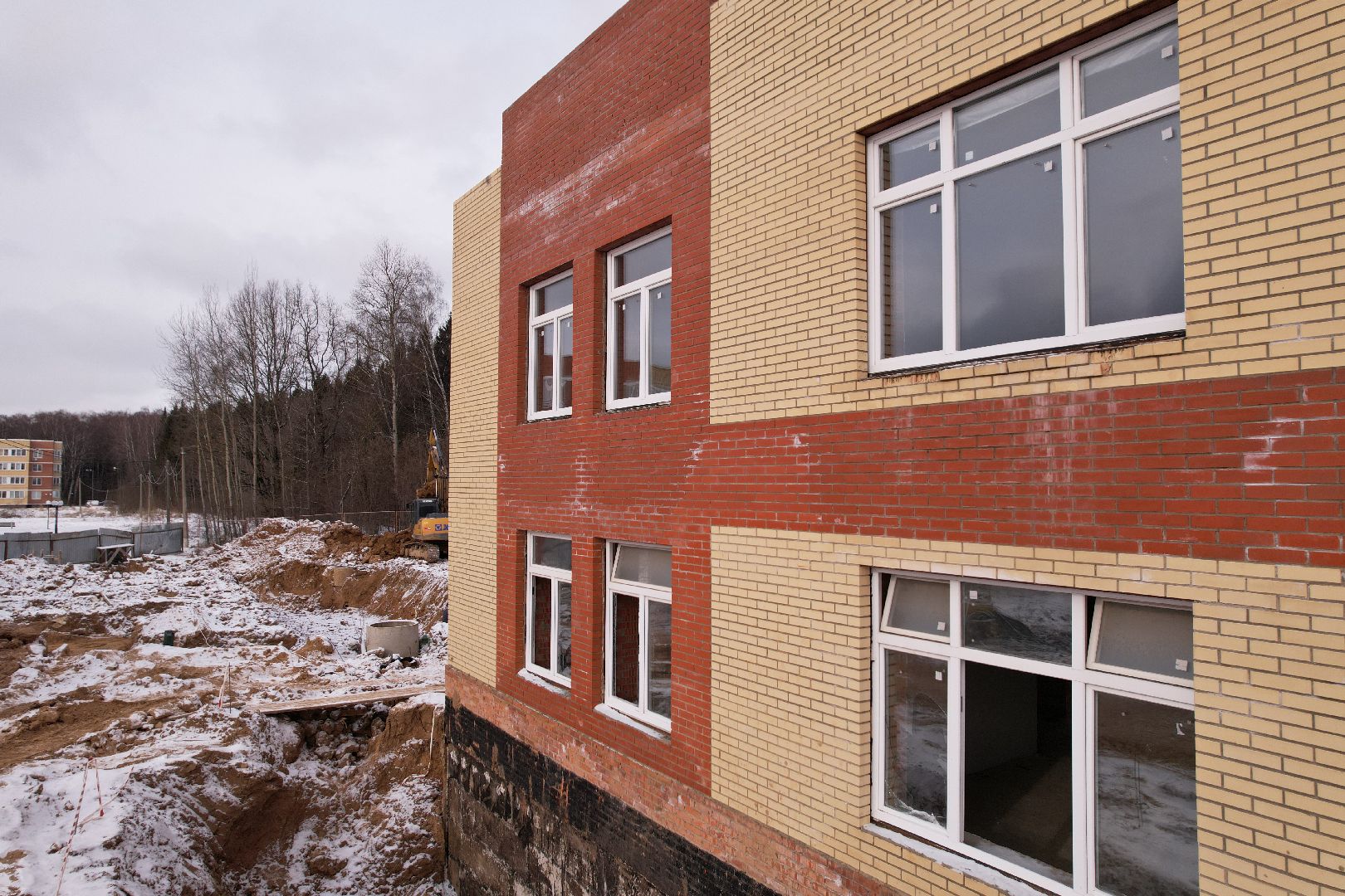 видео с коптера, жк малая истра, строительство детского сада,