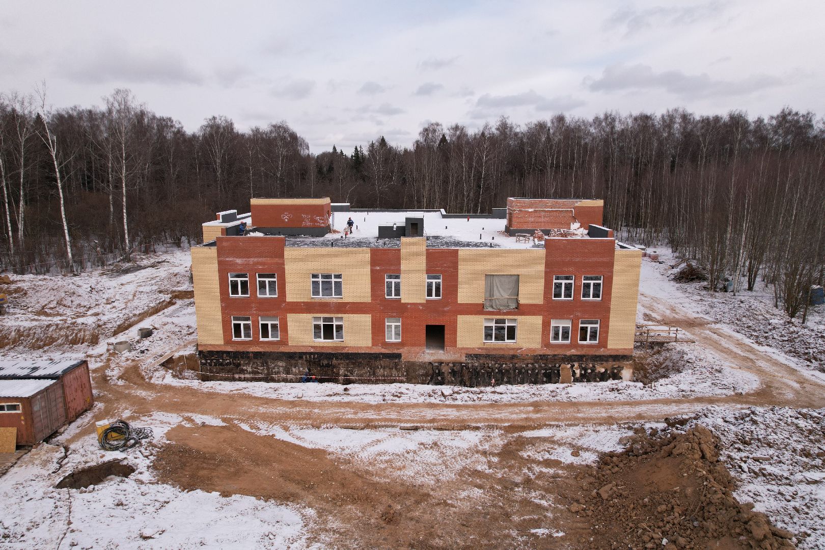 видео с коптера, жк малая истра, строительство детского сада,