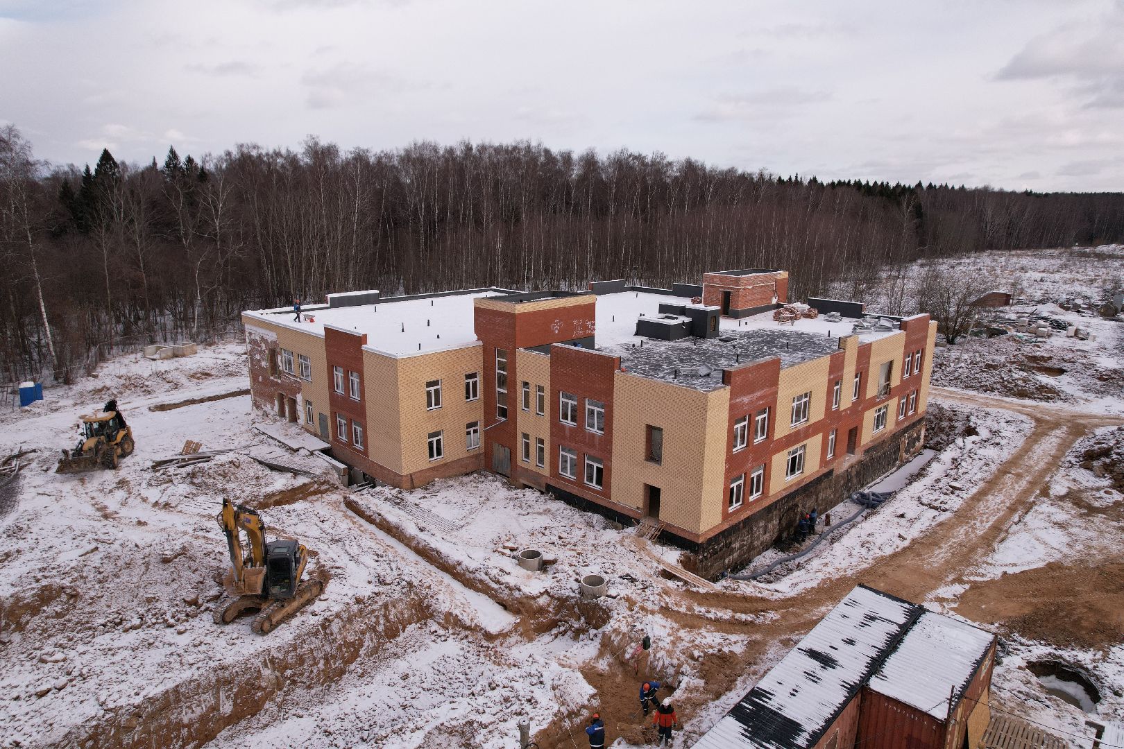 видео с коптера, жк малая истра, строительство детского сада,