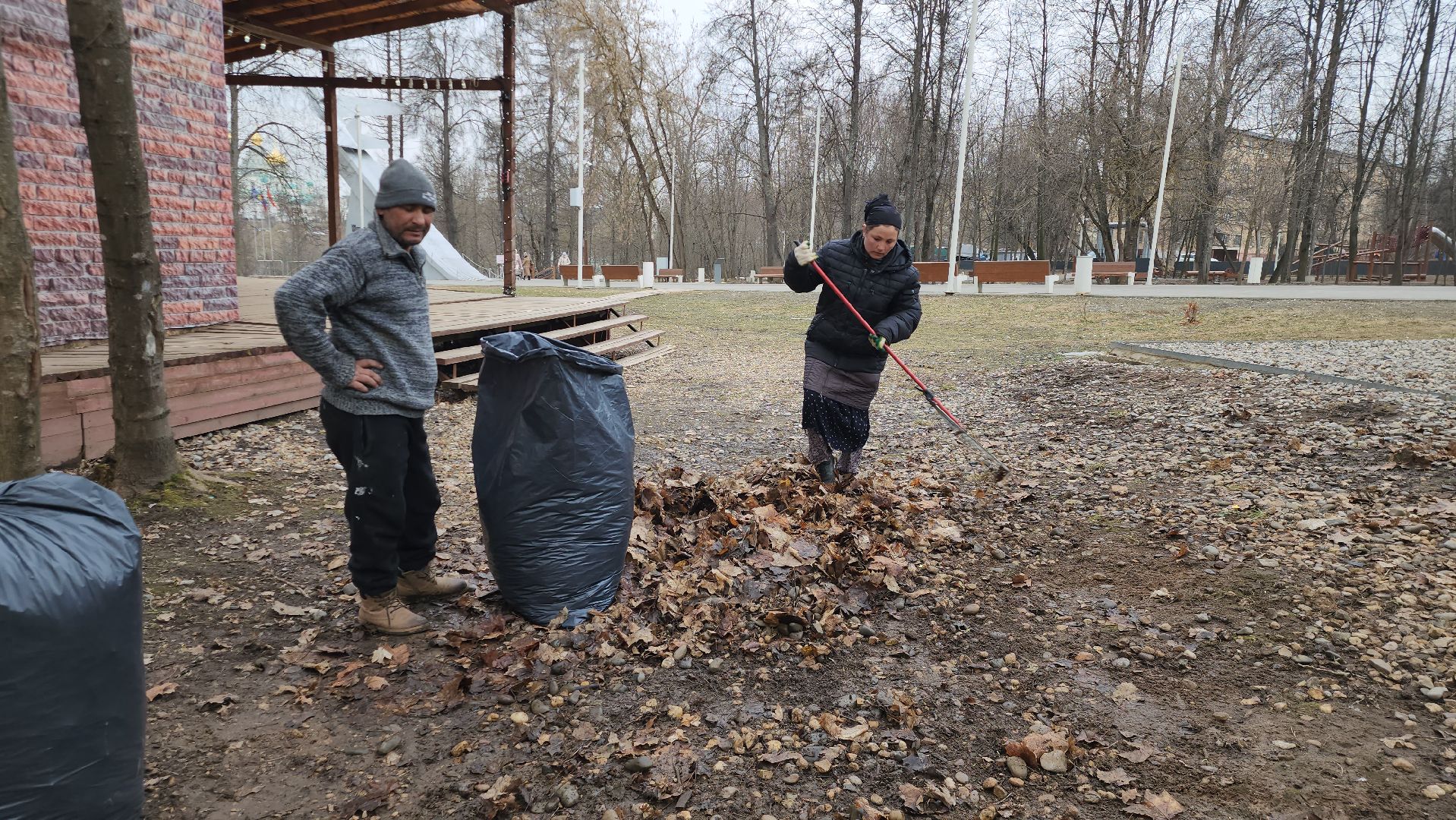 Уборка листьев, Истра, Благоустройство, Парк,