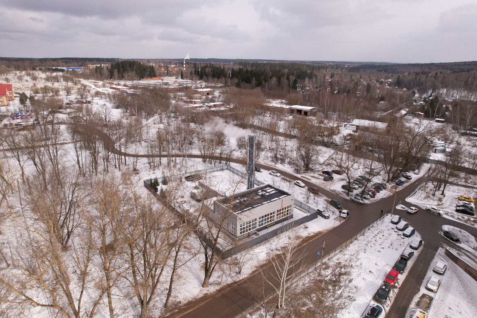 видео с коптера, котельная в истре,