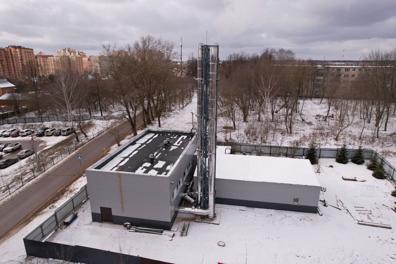 видео с коптера, котельная в истре,