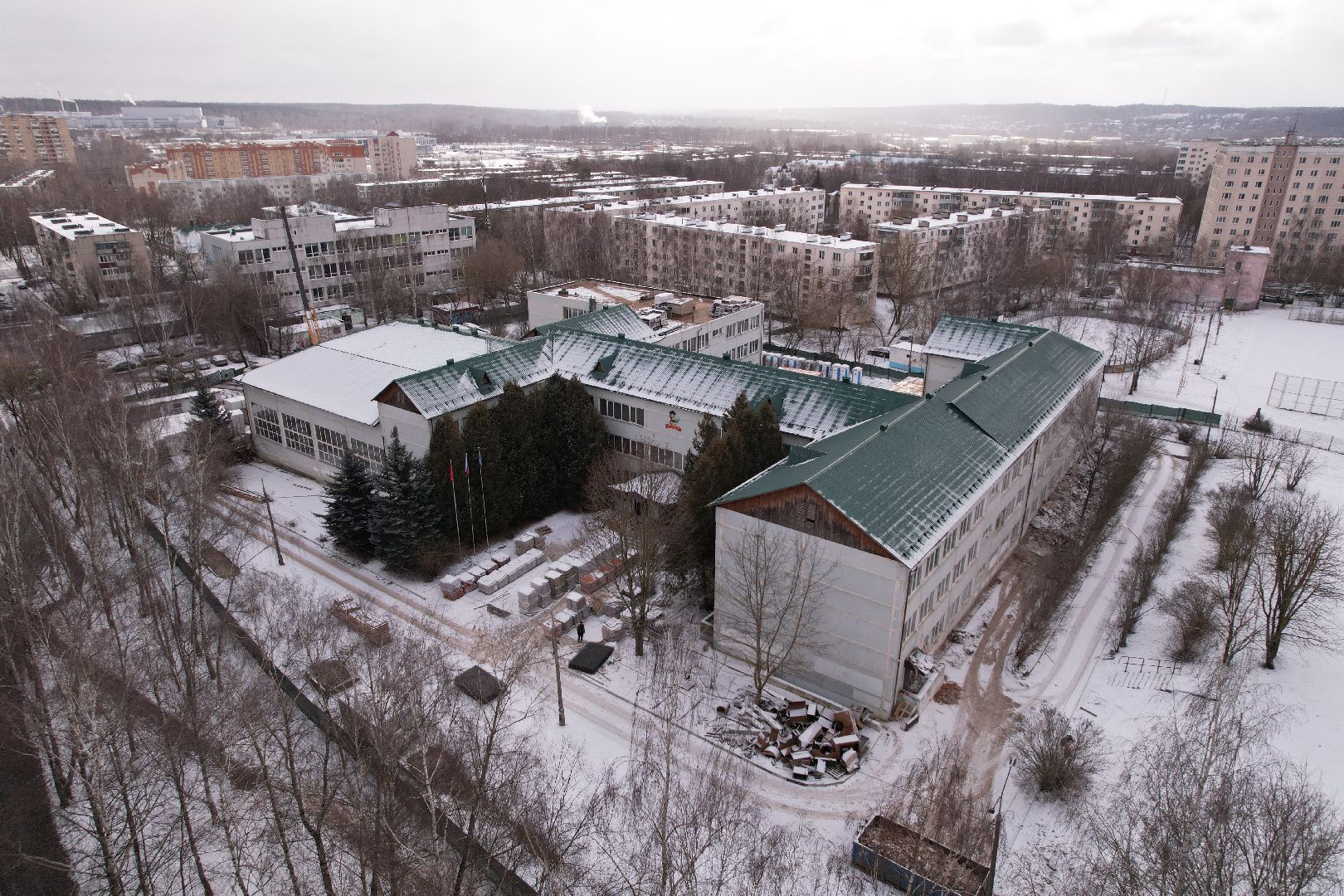 видео с коптера, истра, капремонт лицея,