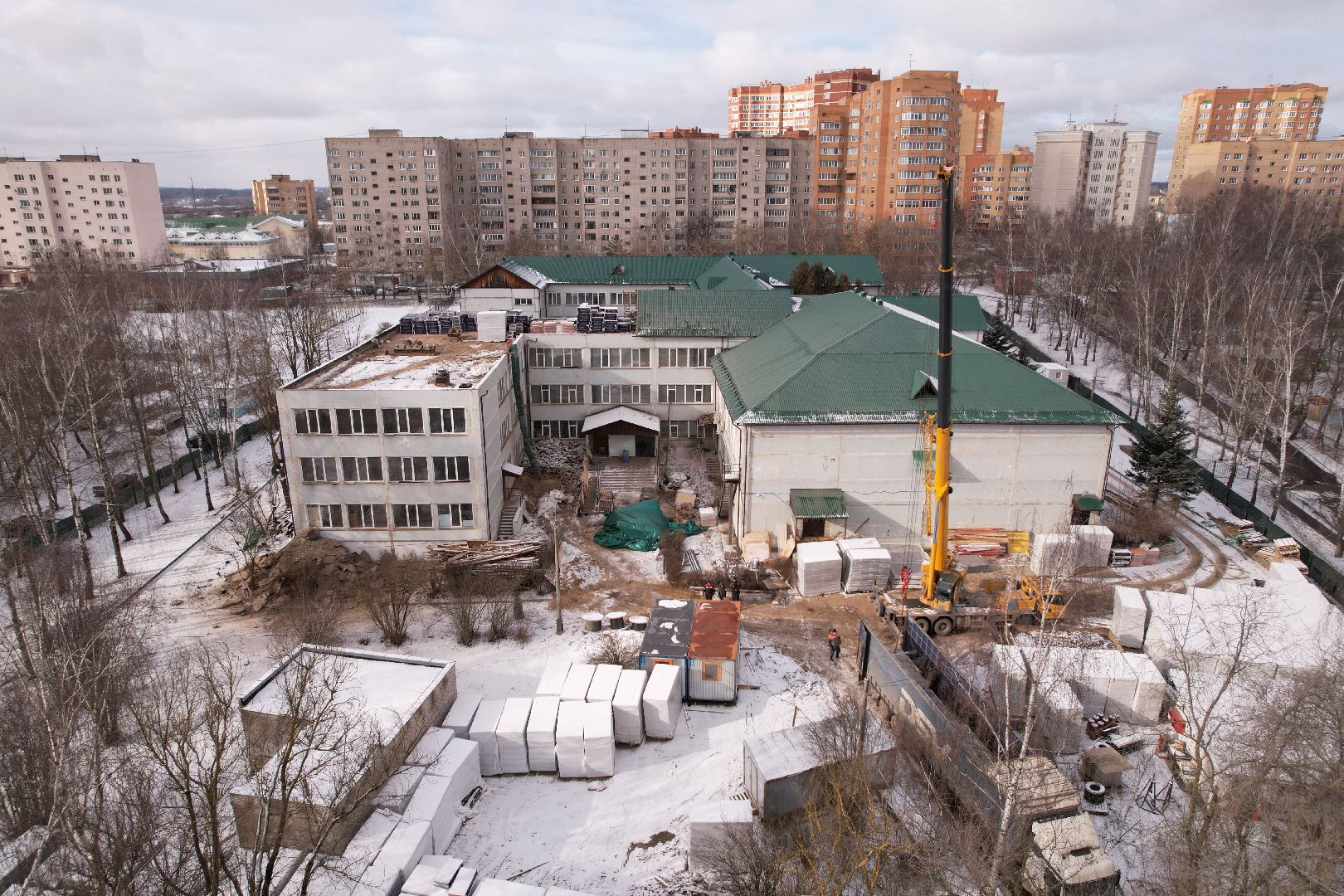 видео с коптера, истра, капремонт лицея,