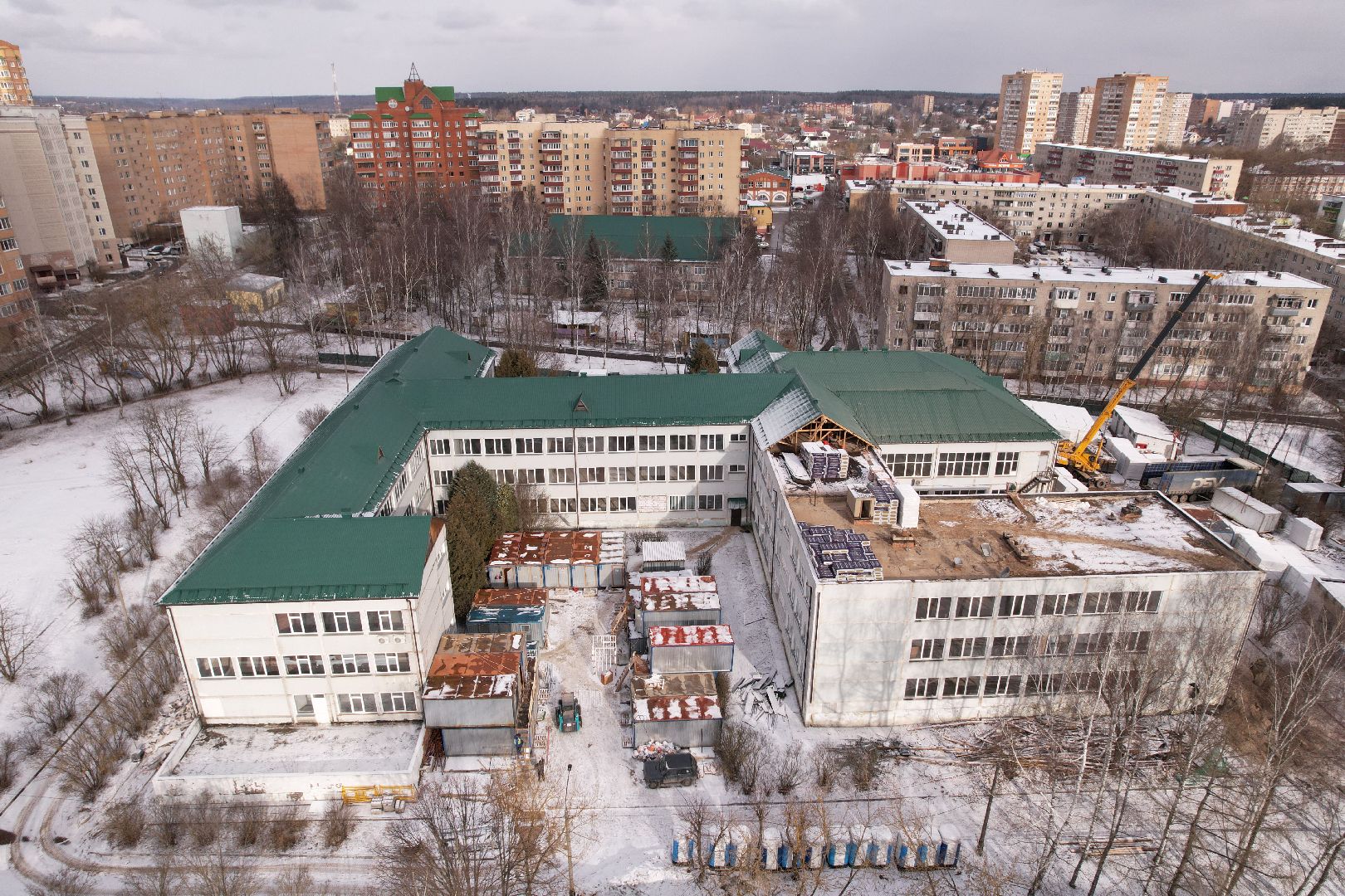 видео с коптера, истра, капремонт лицея,