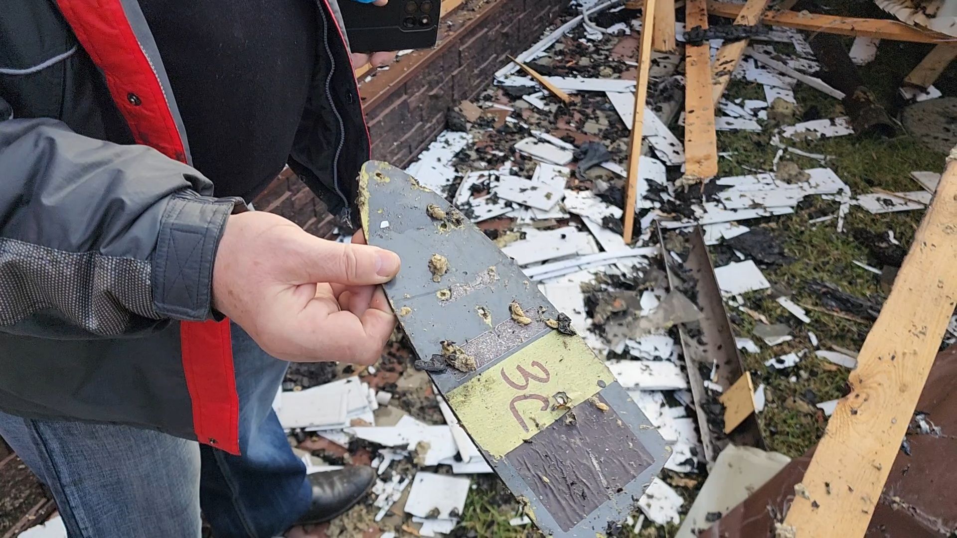 Раменский округ, Атака БПЛА, Дом после атаки БПЛА,