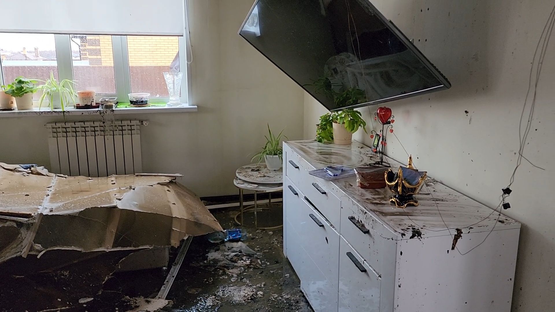 Раменский округ, Атака БПЛА, Дом после атаки БПЛА,