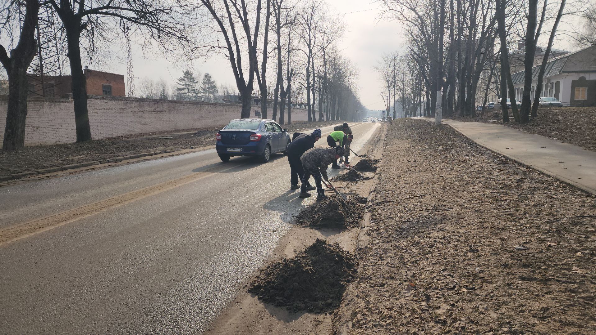 красноармейск, городской округ пушкинский, весенняя уборка, главная дорога,