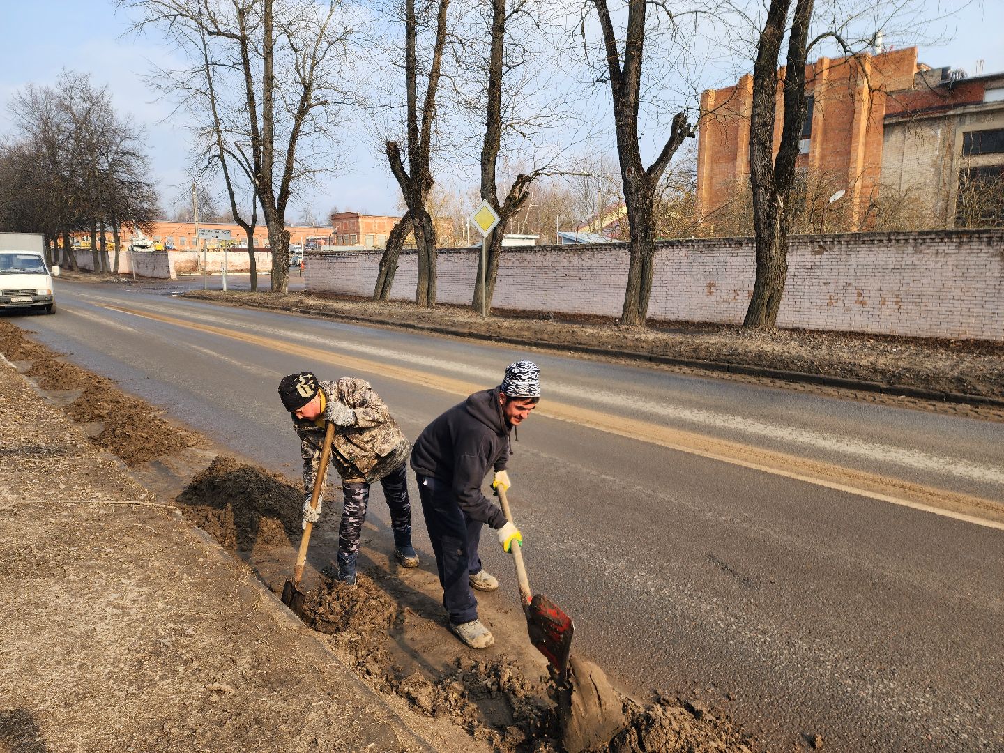 красноармейск, городской округ пушкинский, весенняя уборка, главная дорога,