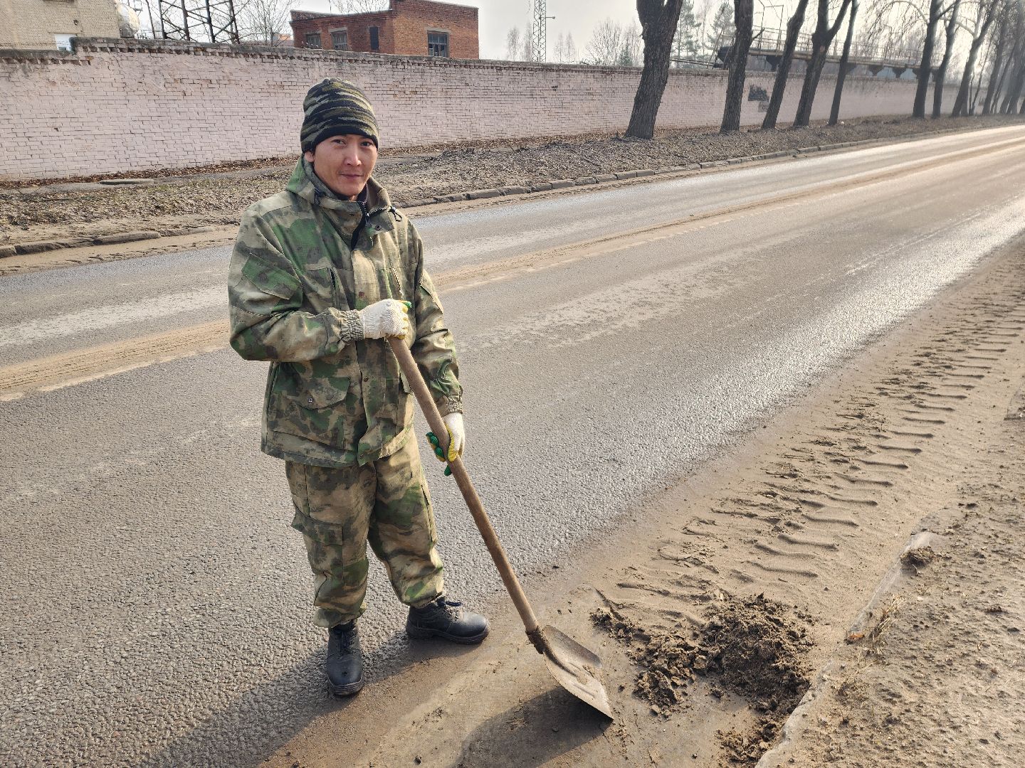 красноармейск, городской округ пушкинский, весенняя уборка, главная дорога,