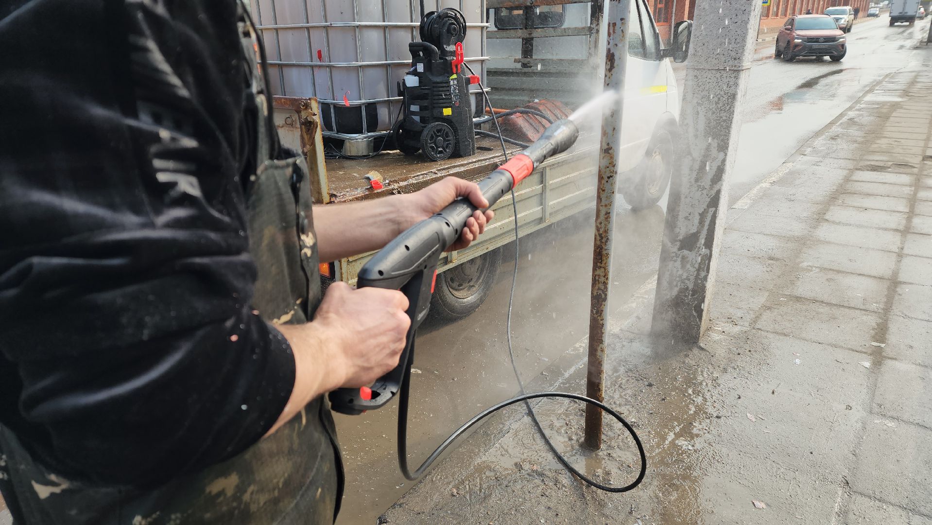 весенняя уборка, Промывка, дорожные знаки, Лобня,