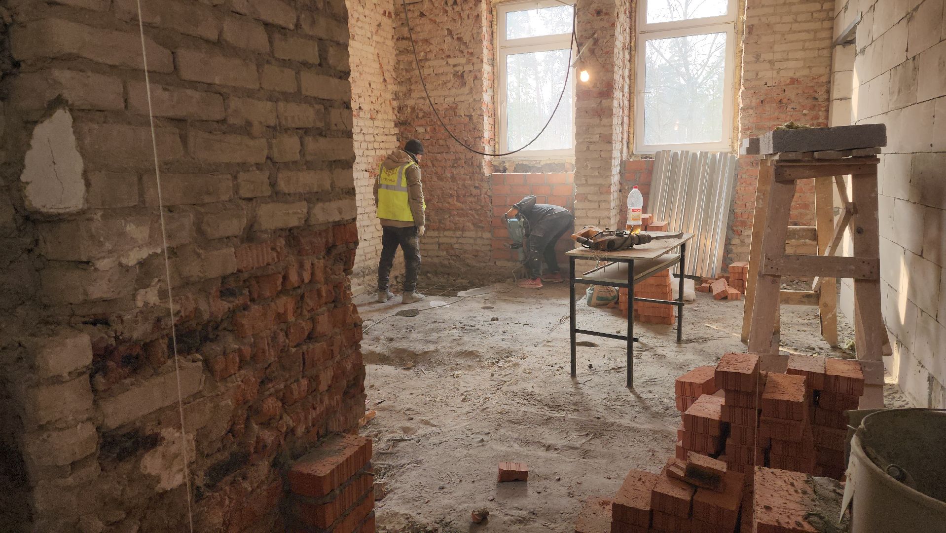 красноармейск, городской округ пушкинский, капремонт школы, строительные леса, ремонт фасада,