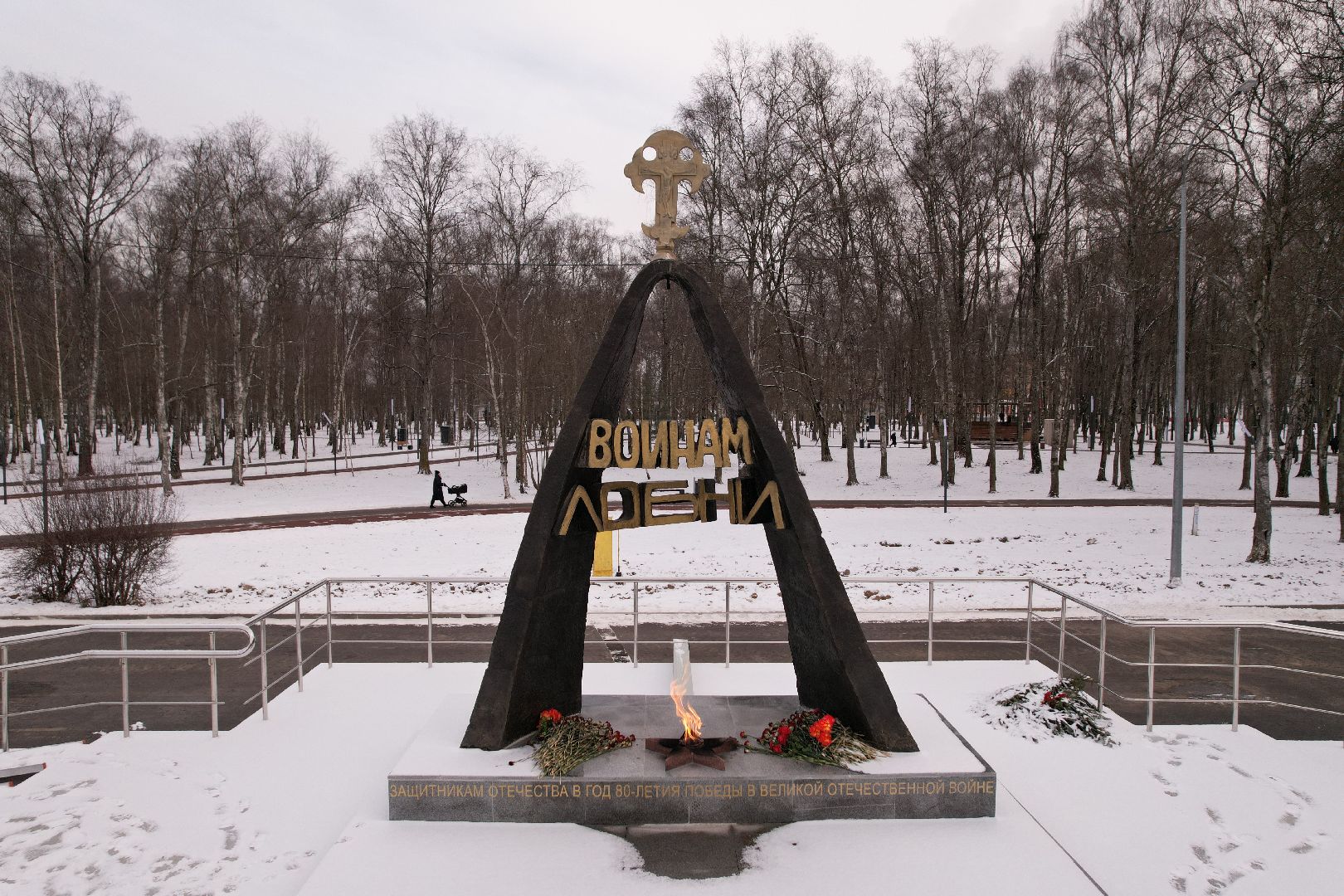 видео с коптера, парк лобни, мемориал звонница,