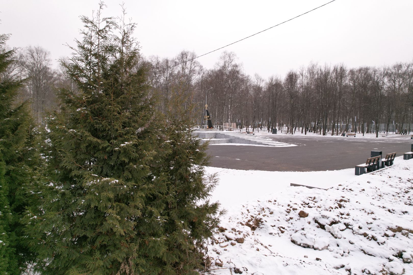 видео с коптера, парк лобни, мемориал звонница,