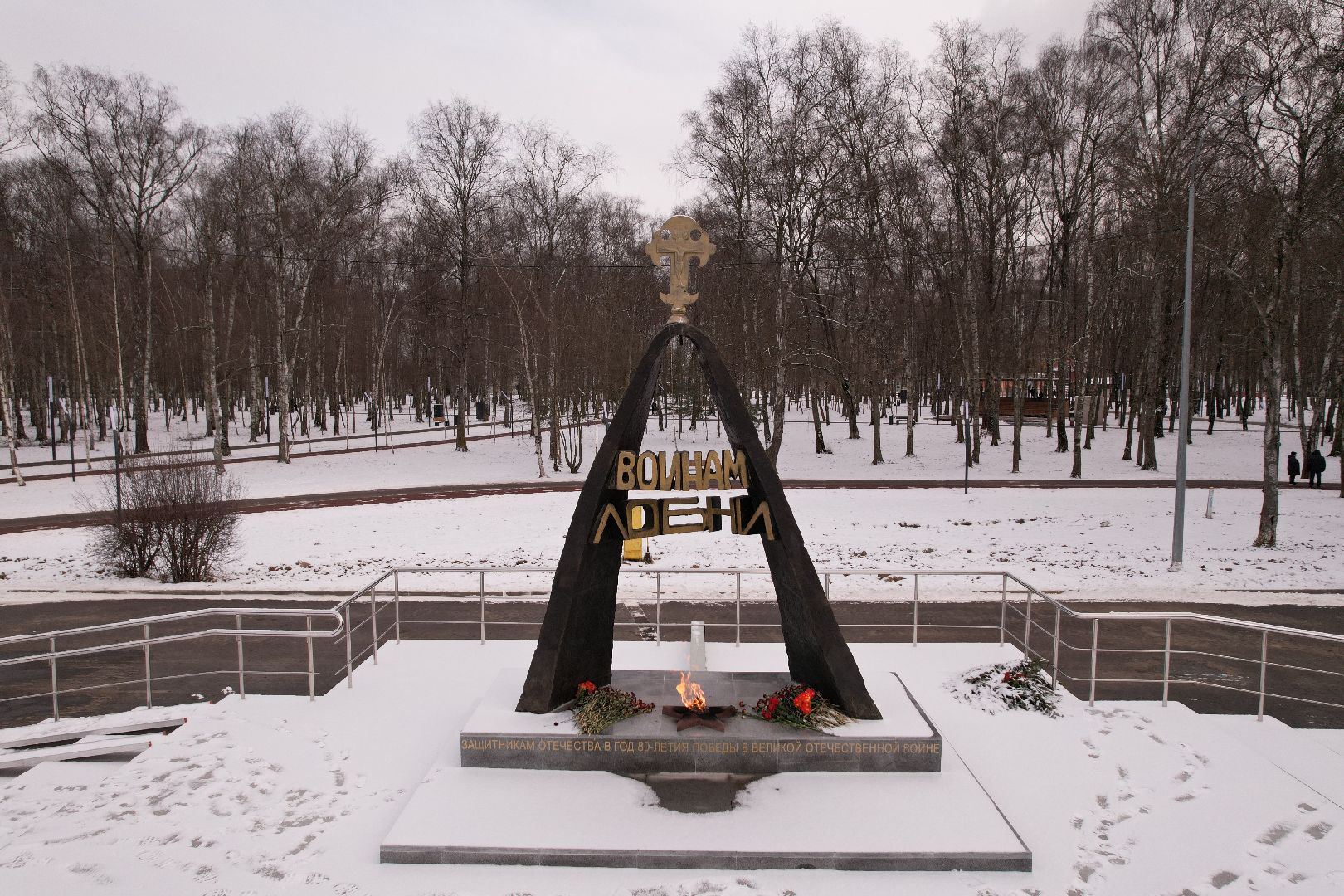 видео с коптера, парк лобни, мемориал звонница,
