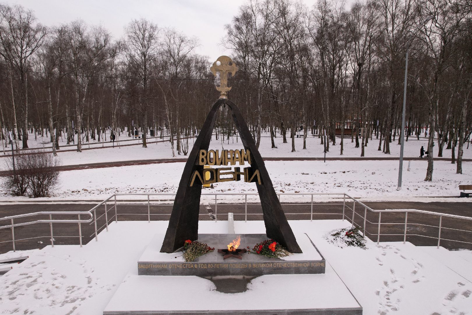 видео с коптера, парк лобни, мемориал звонница,