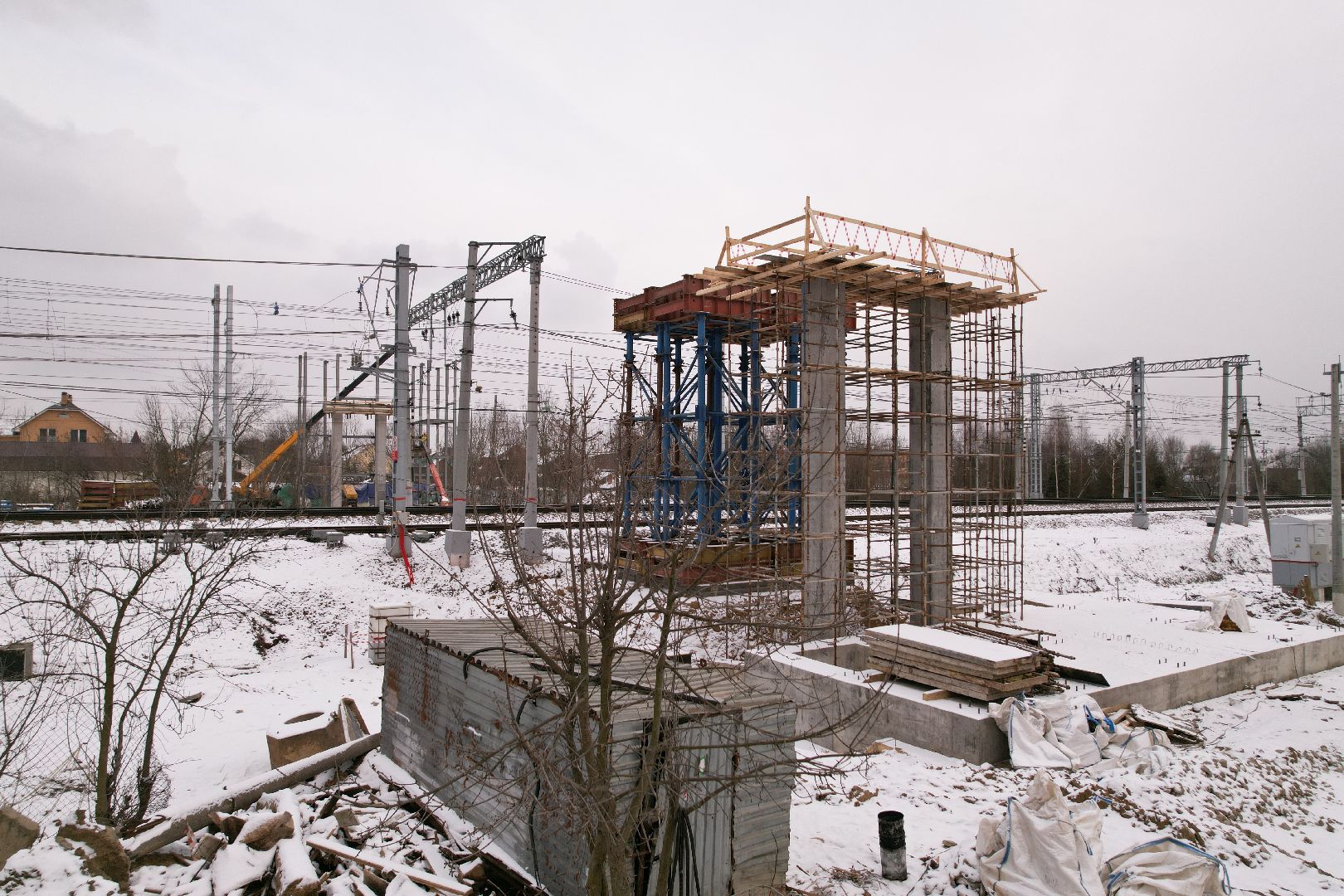 видео с коптера, лобня, пешеходные переходы, строительство перехода,