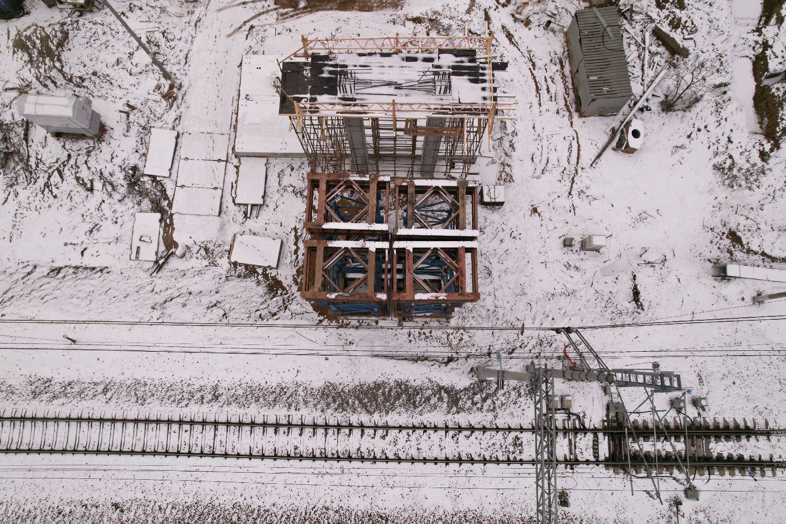 видео с коптера, лобня, пешеходные переходы, строительство перехода,