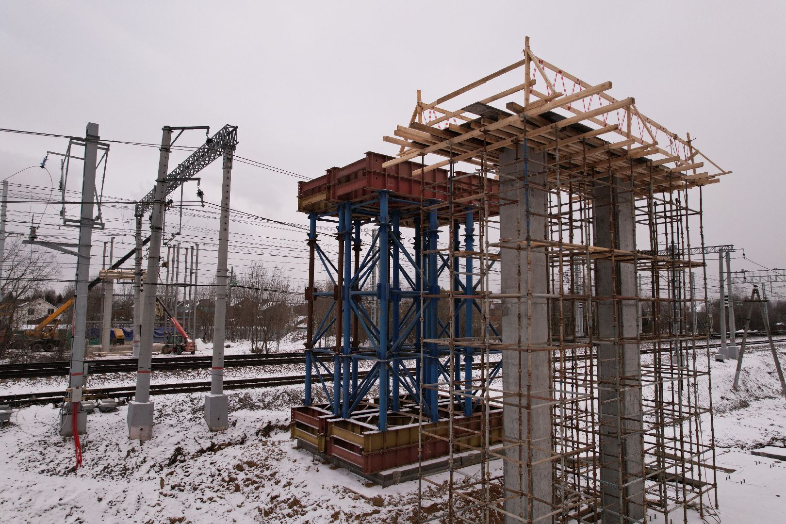 видео с коптера, лобня, пешеходные переходы, строительство перехода,