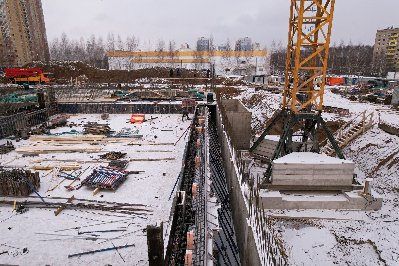 видео с коптера, фок в лобне, строительство фок,