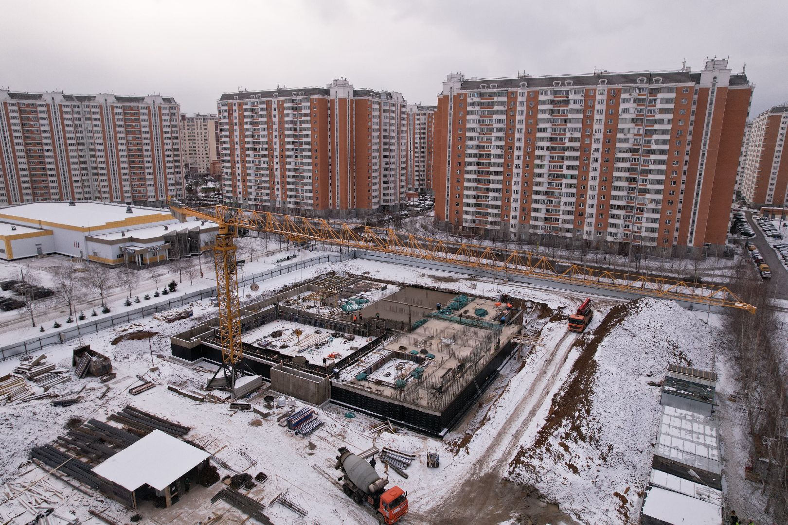 видео с коптера, фок в лобне, строительство фок,