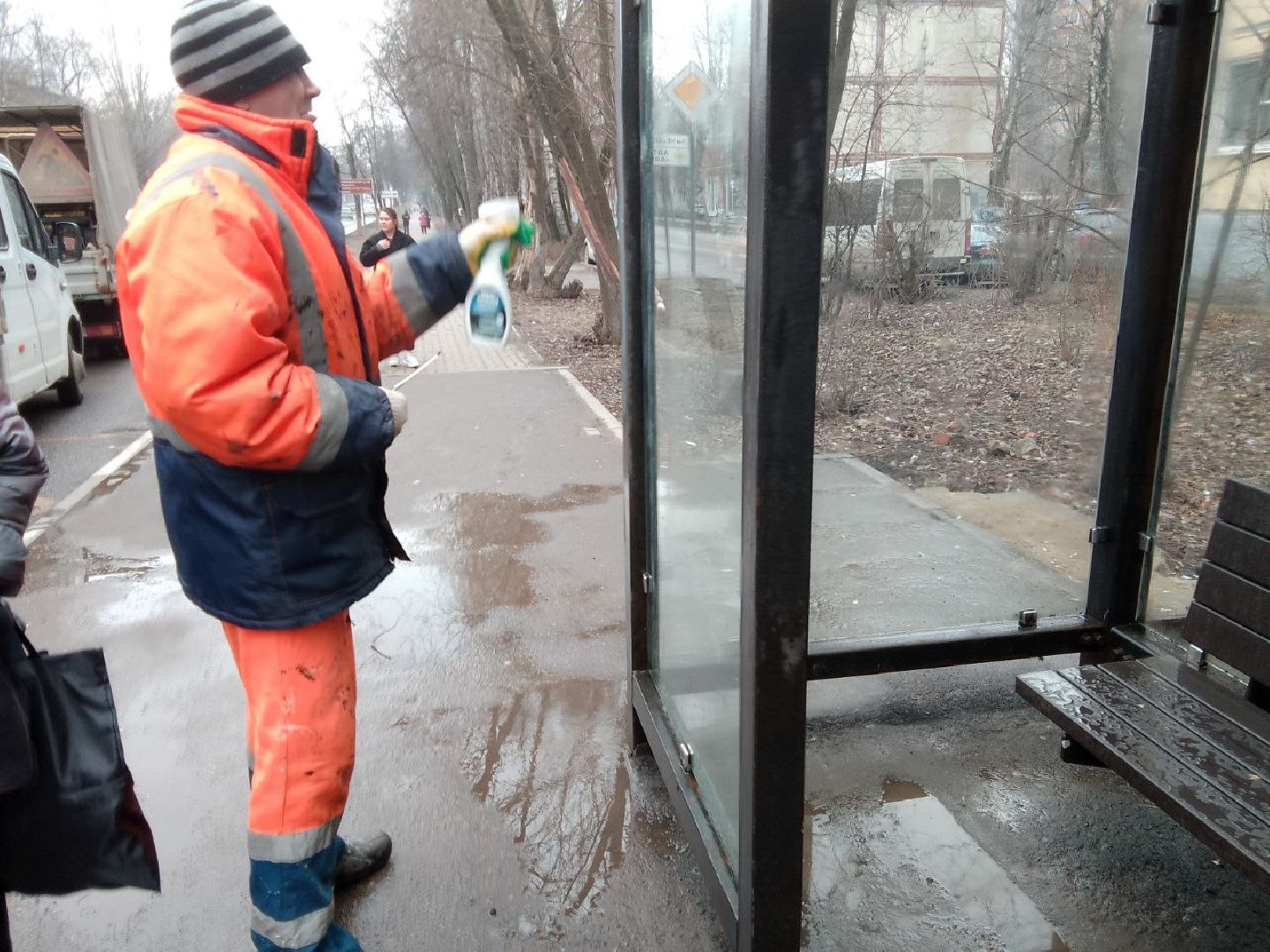 пушкино, коммунальные службы, уборка города, весенний период,дороги, остановки,общественные территории,